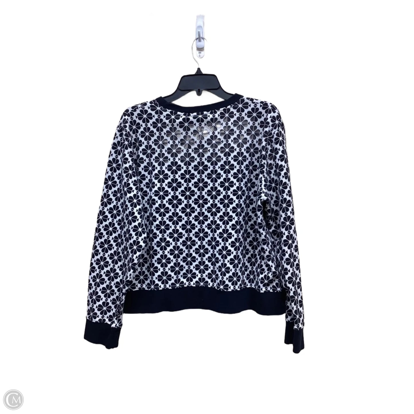 Top Long Sleeve Designer By Kate Spade In Black & White, Size: Xl
