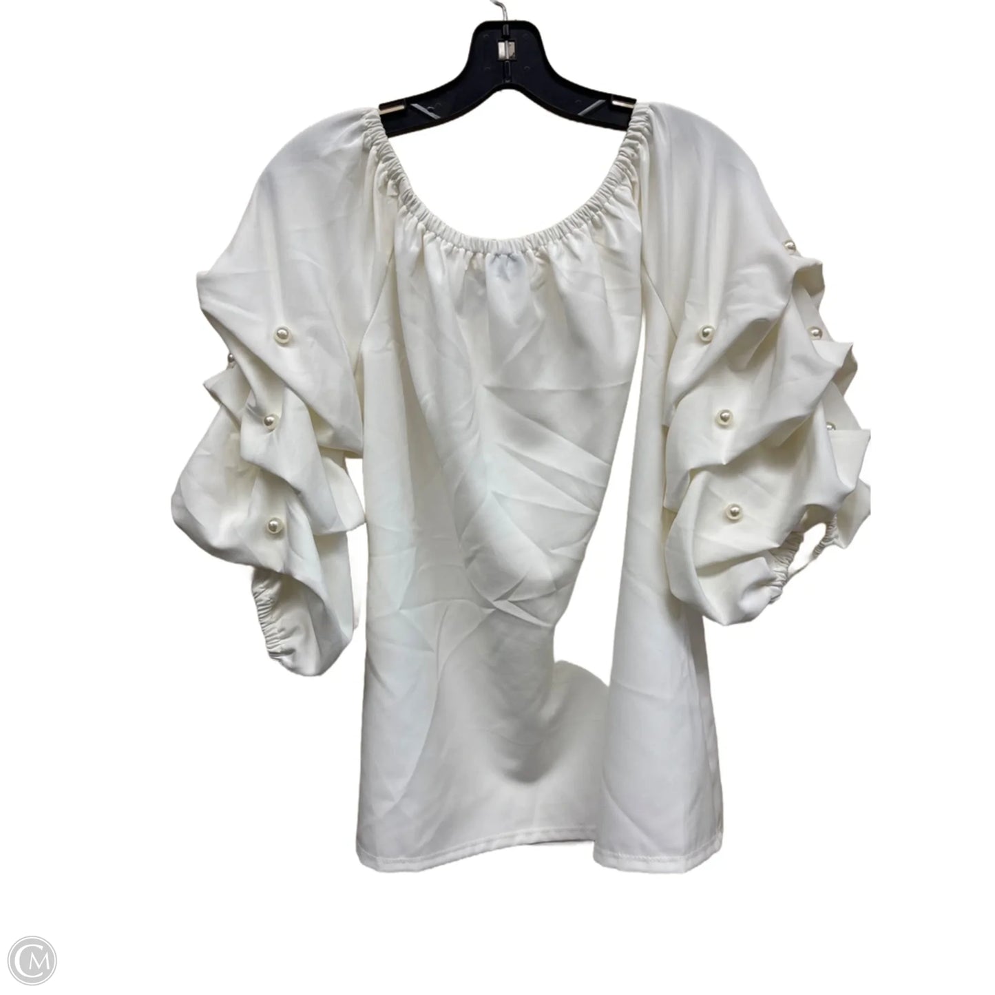 Top Long Sleeve By Clothes Mentor In White, Size: L