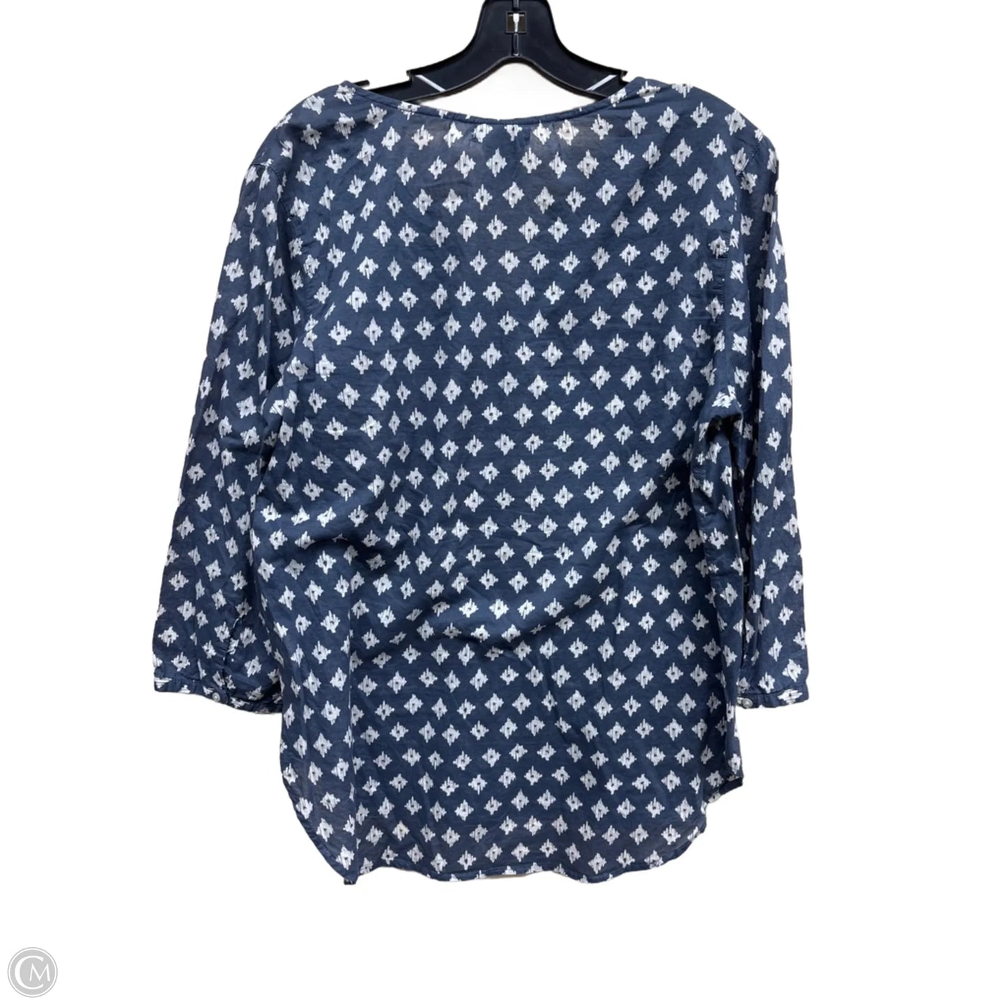 Top Long Sleeve By Gap In Blue & Cream, Size: M