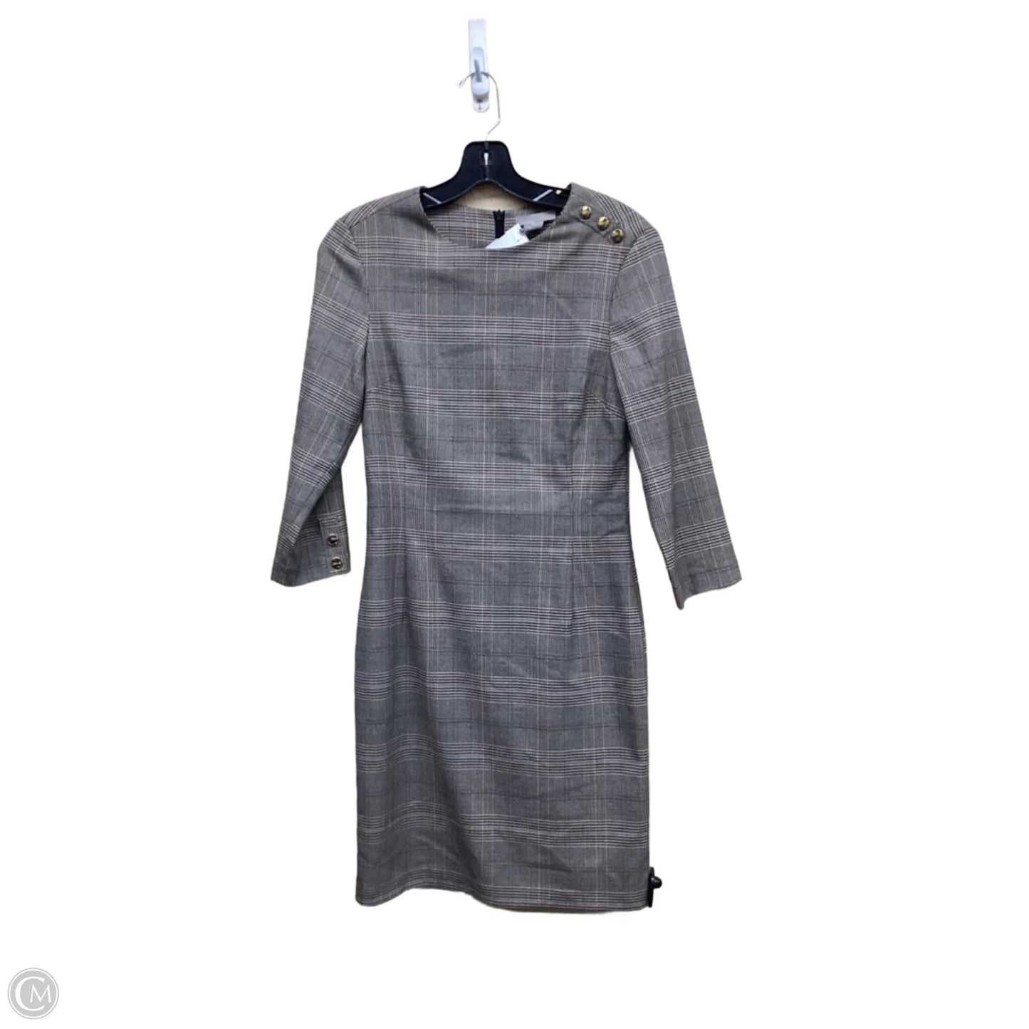 Dress Casual Midi By H&m In Plaid Pattern, Size: 4