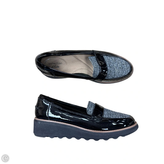 Shoes Flats By Clarks In Black & Grey, Size: 8