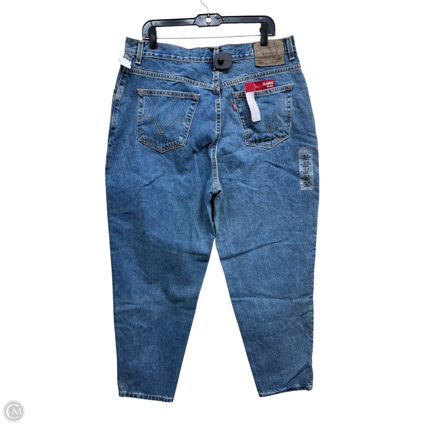 Jeans Straight By Levis In Blue Denim, Size: 18