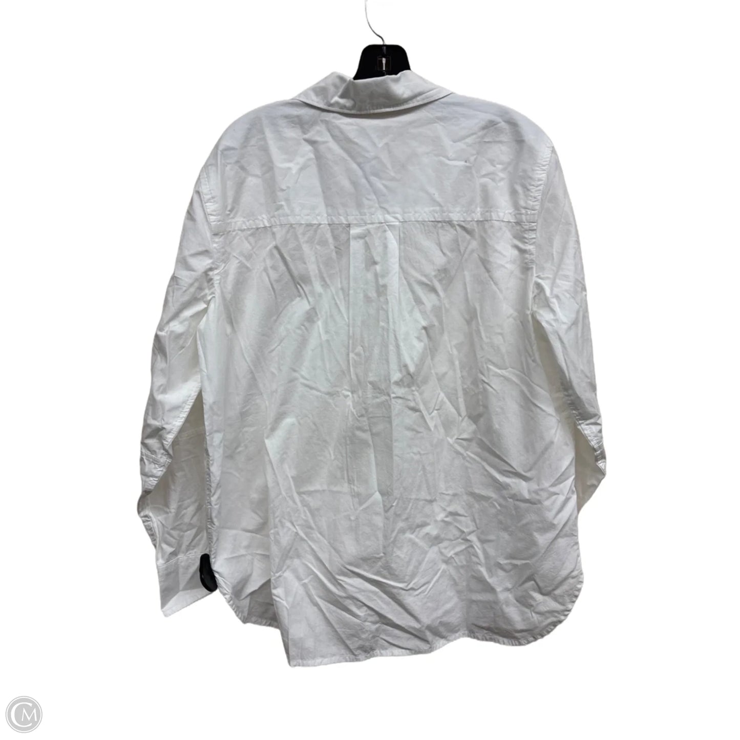 Top Long Sleeve By Free Assembly In White, Size: L