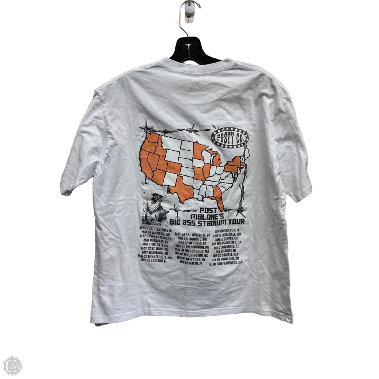 Top Short Sleeve By Clothes Mentor In White, Size: L