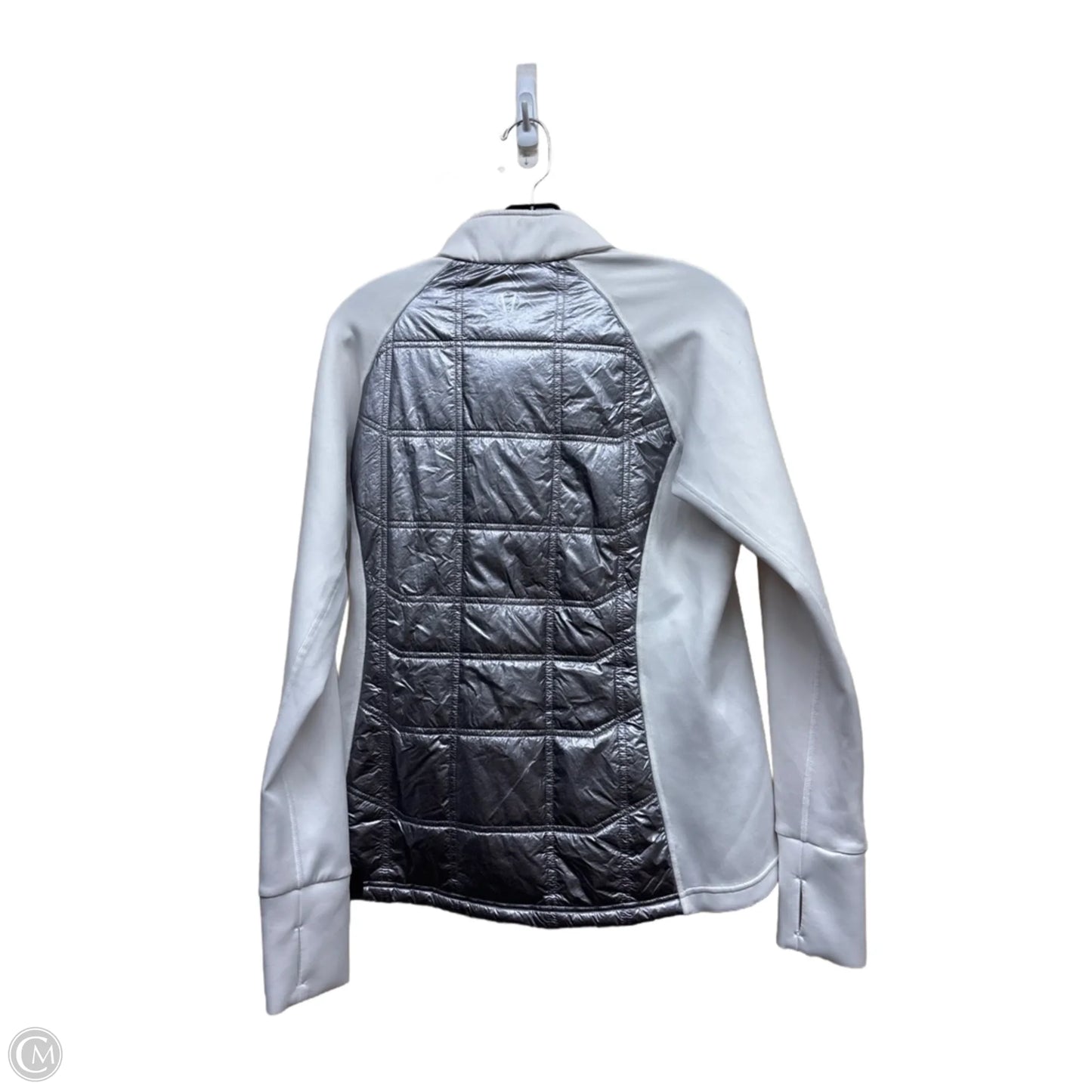 Athletic Jacket By Clothes Mentor In Silver & White, Size: M