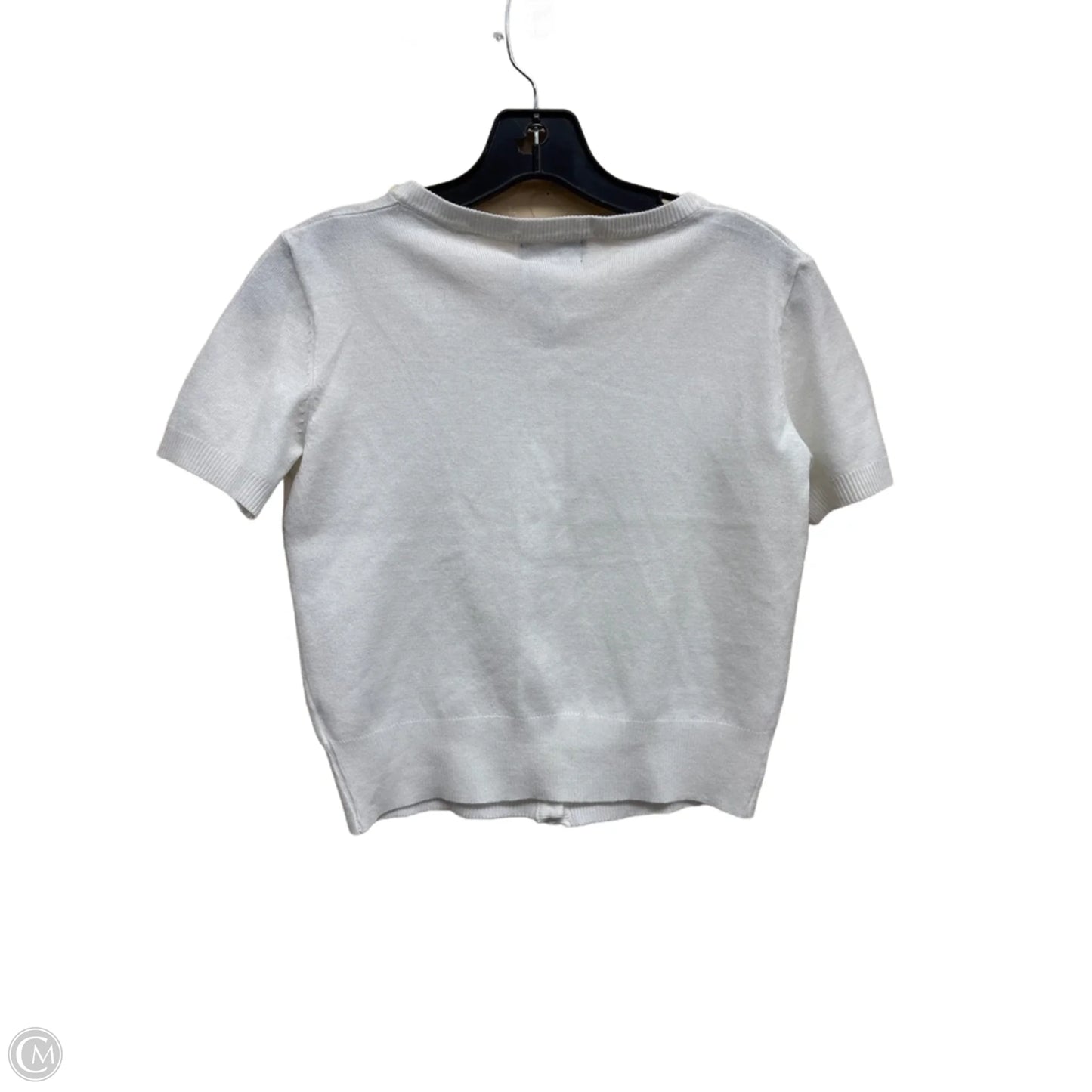 Top Short Sleeve By Tahari By Arthur Levine In White, Size: Xs