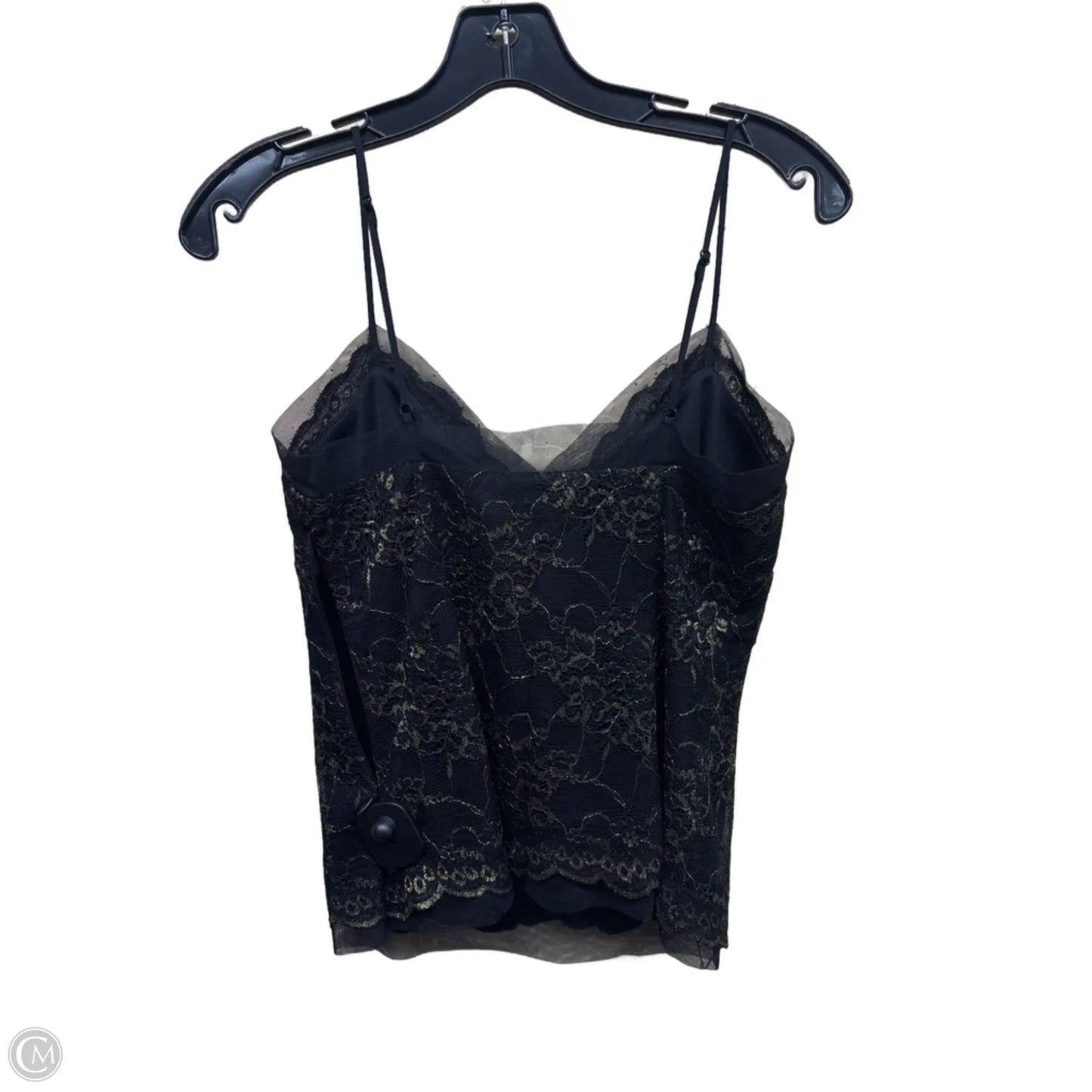 Top Sleeveless By Bcbgmaxazria In Black & Gold, Size: Xs