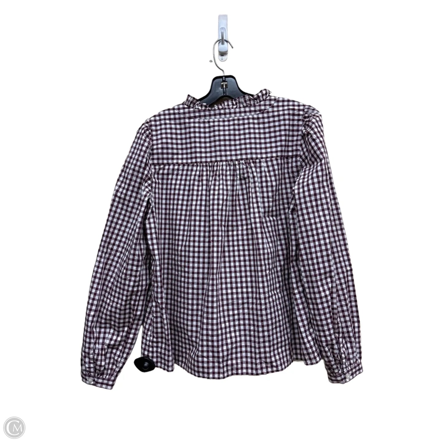Top Long Sleeve By Ann Taylor In Plaid Pattern, Size: S
