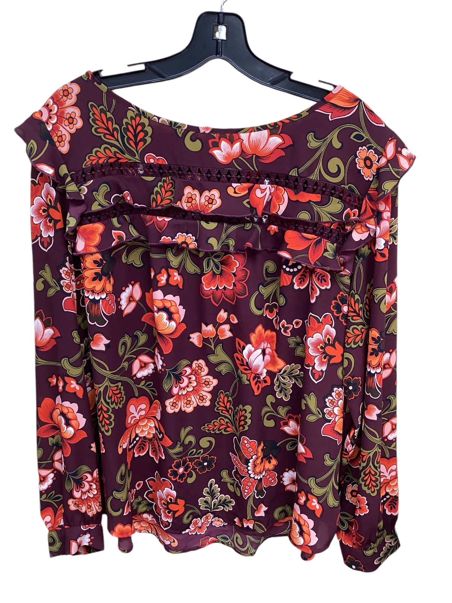 Top Long Sleeve By Loft In Floral Print, Size: Xl