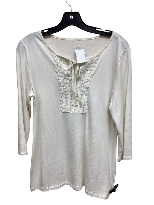 Top Long Sleeve By Talbots In Cream, Size: M