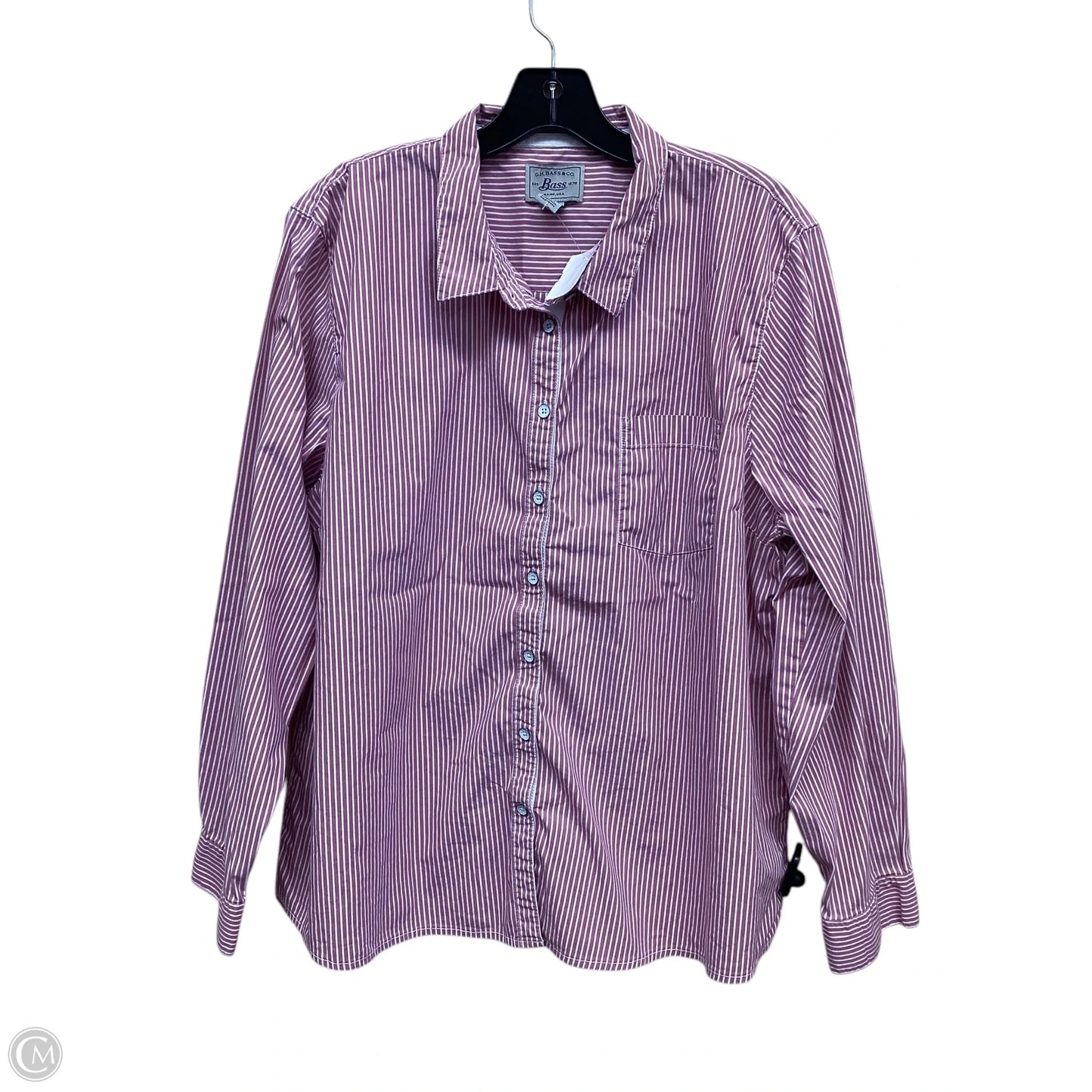 Top Long Sleeve By Gh Bass And Co In Pink, Size: Xxl