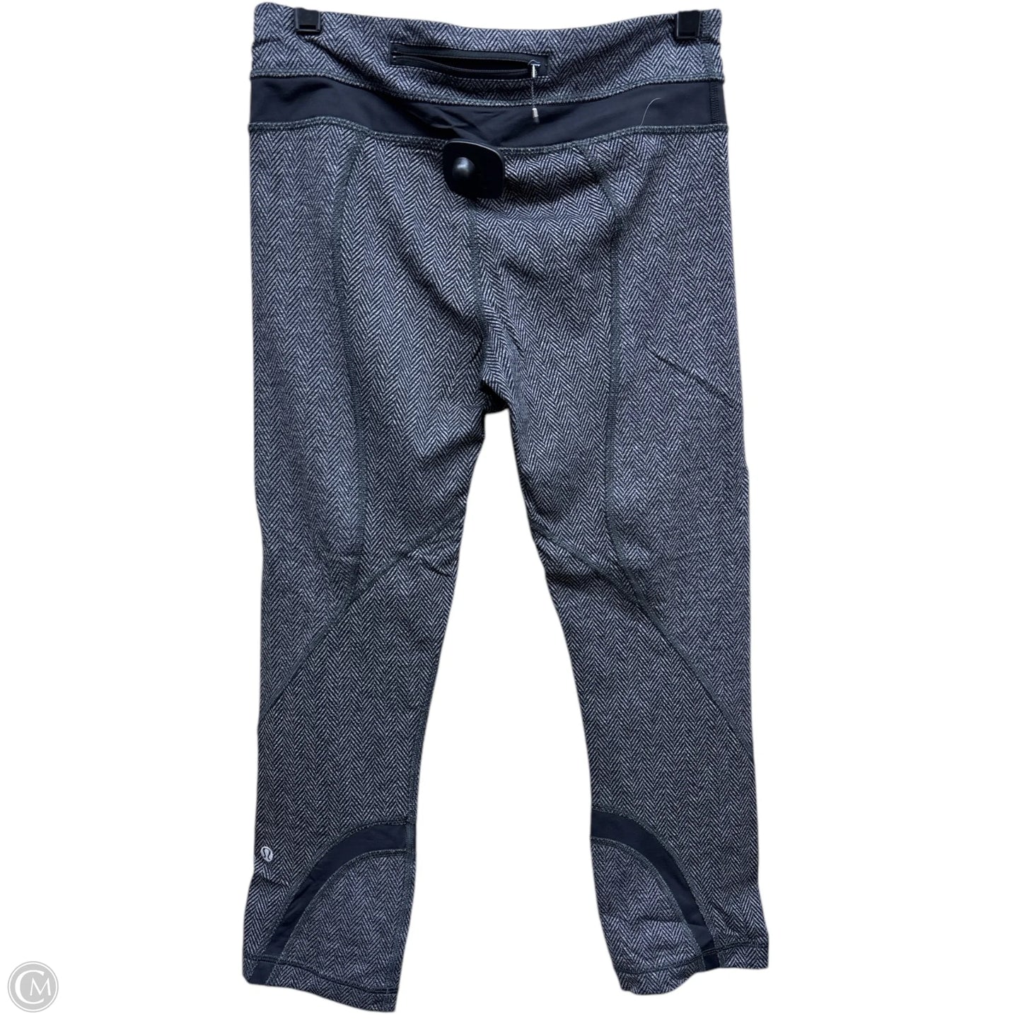 Athletic Capris By Lululemon In Black & Grey, Size: 6