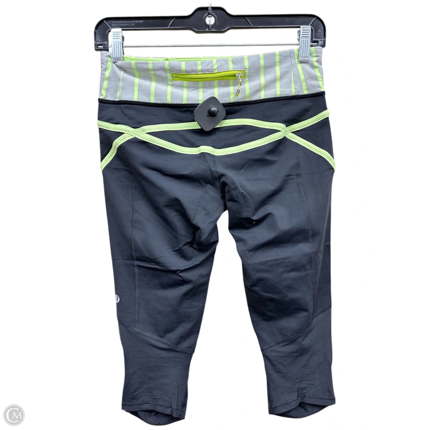 Athletic Capris By Lululemon In Black & Green, Size: 6