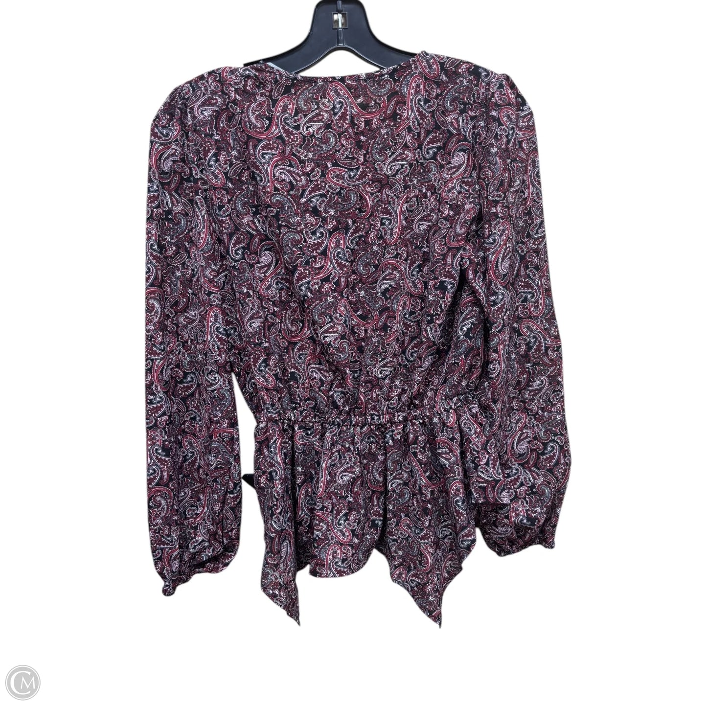 Top Long Sleeve By Michael By Michael Kors In Paisley Print, Size: Xsp