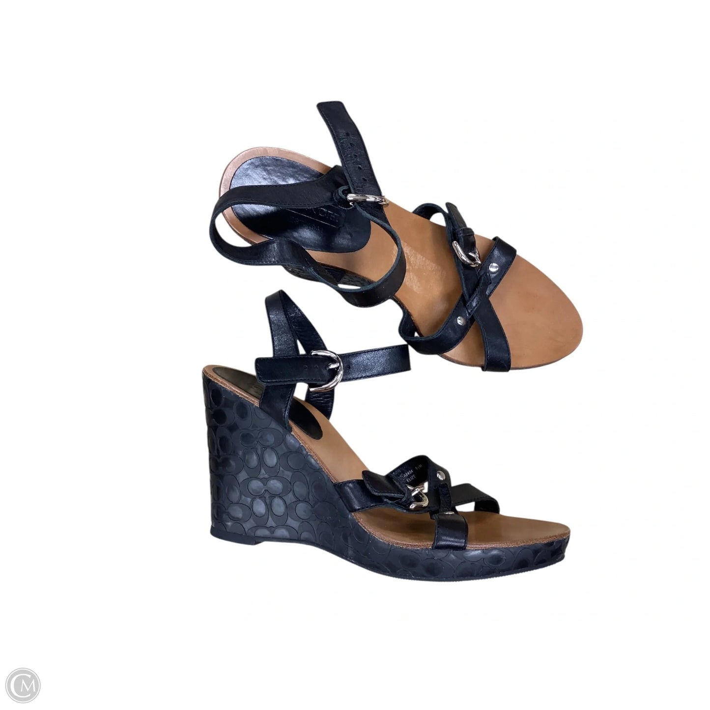Sandals Designer By Coach In Black & Brown, Size: 8.5