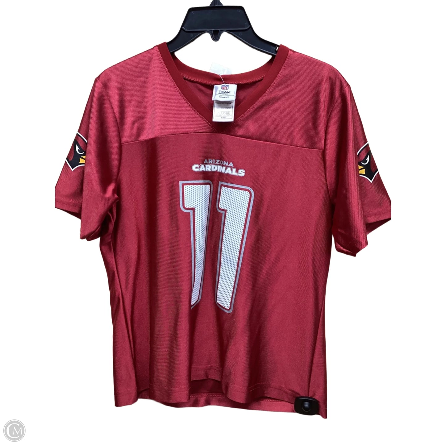 Top Short Sleeve By Nfl In Red & Silver, Size: M
