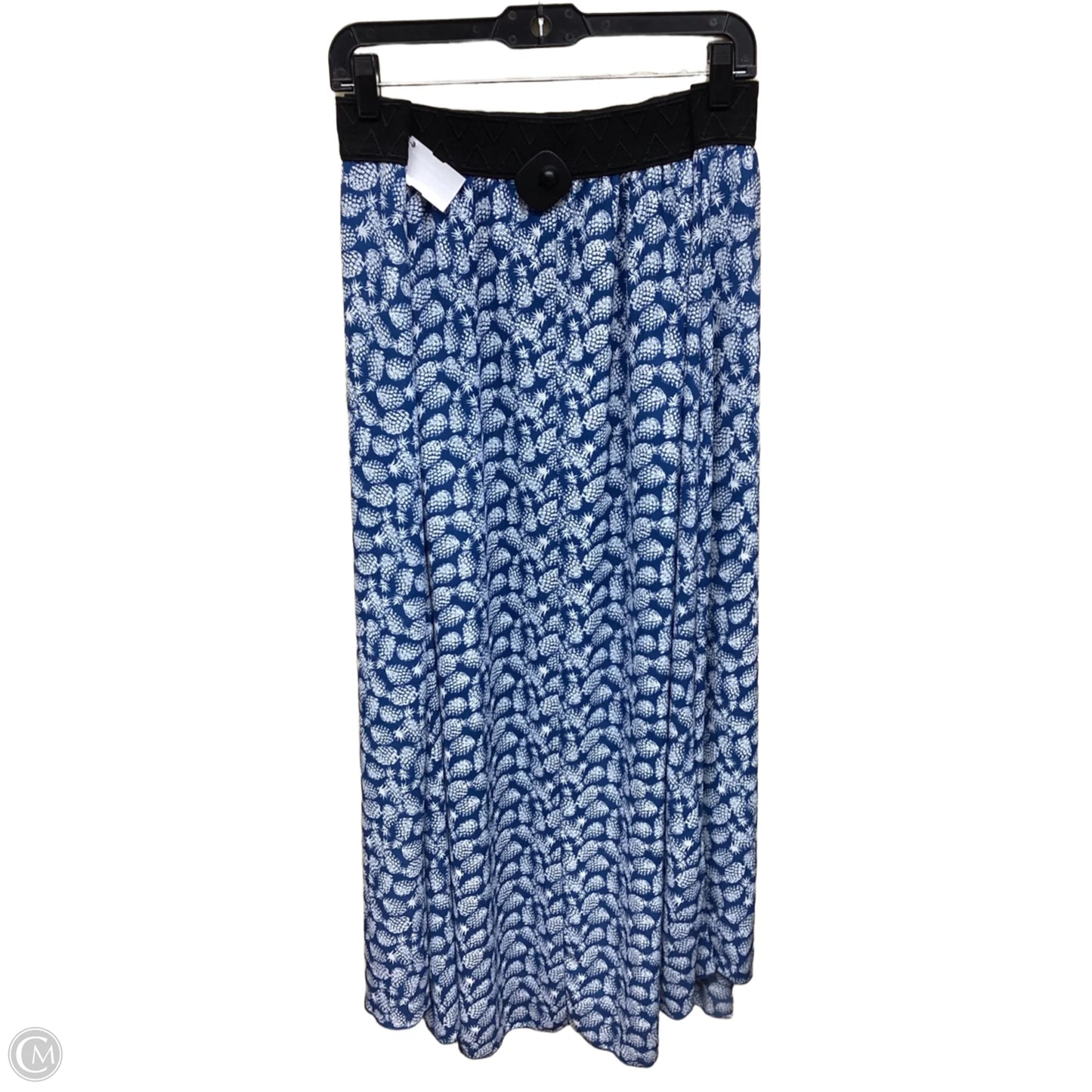 Skirt Maxi By Lularoe In Blue & White, Size: 2x
