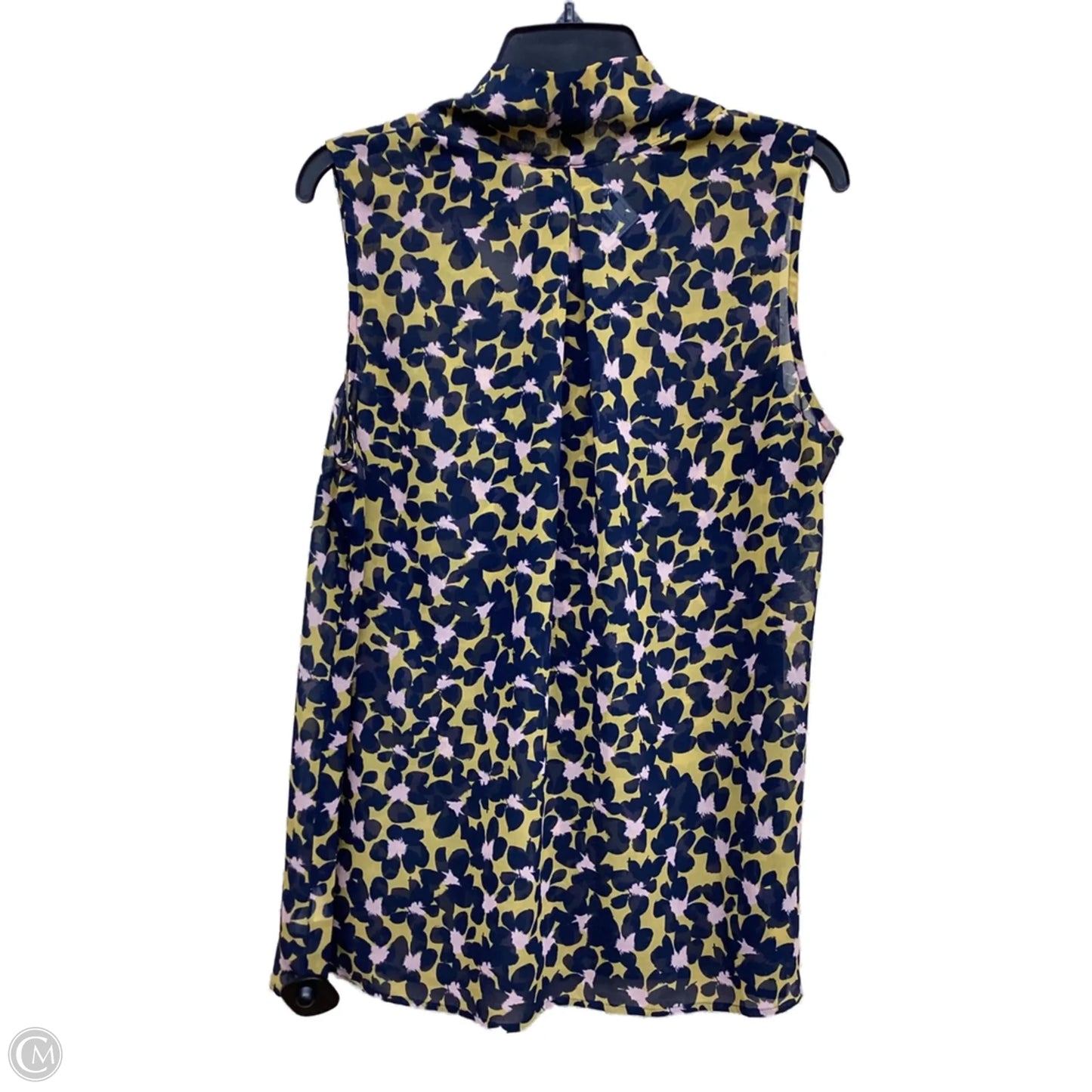 Top Sleeveless By Cabi In Blue & Yellow, Size: L
