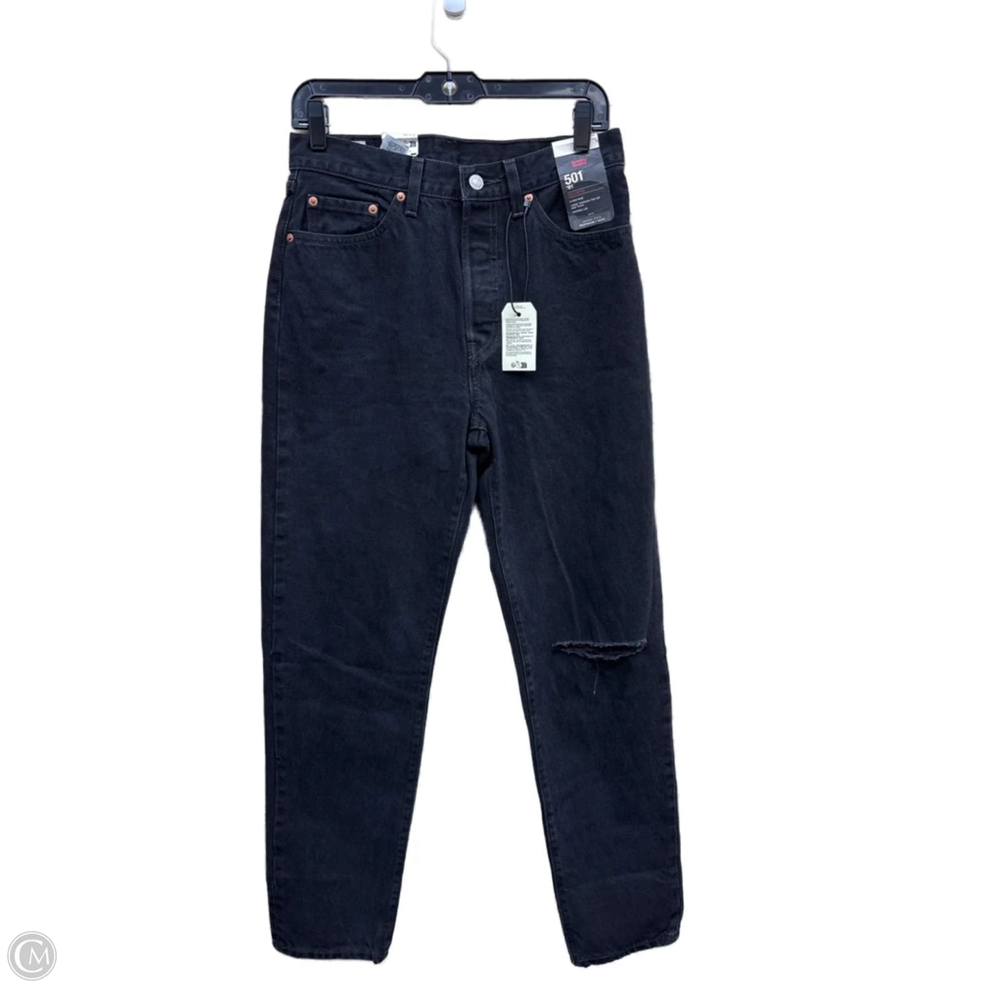 Jeans Straight By Levis In Black Denim, Size: 6