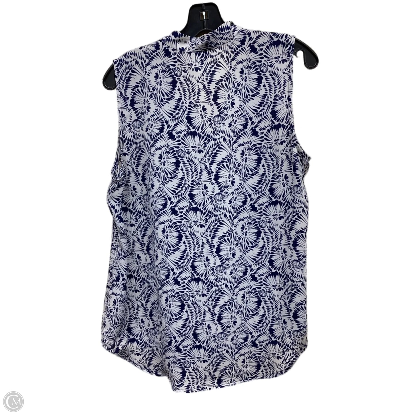 Top Sleeveless By Cabi In Blue & White, Size: M
