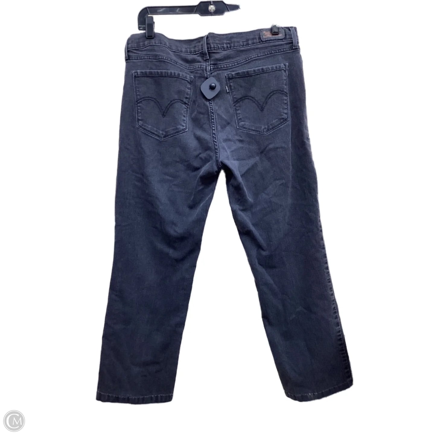 Jeans Straight By Levis In Black Denim, Size: 14