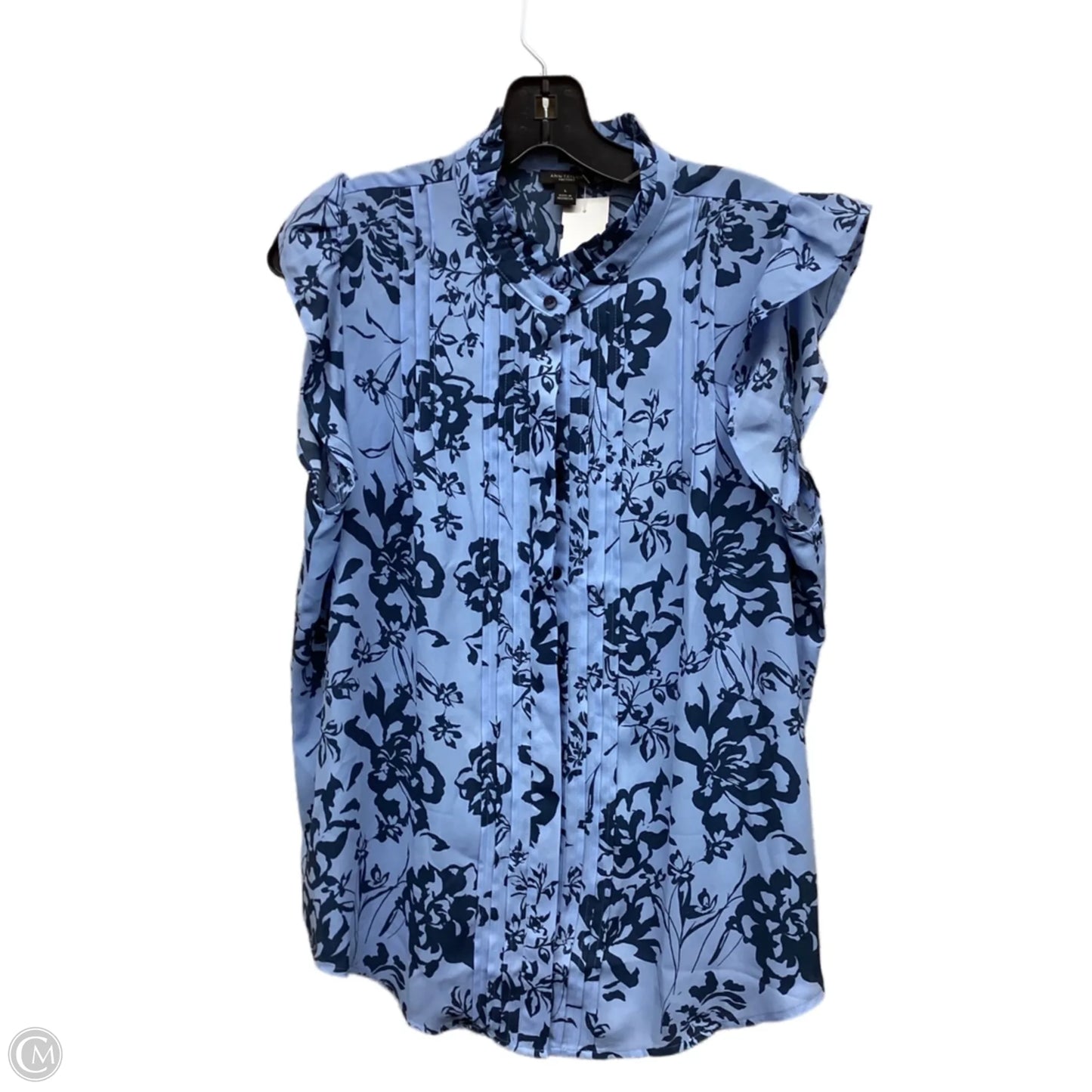 Top Sleeveless By Ann Taylor In Blue, Size: L