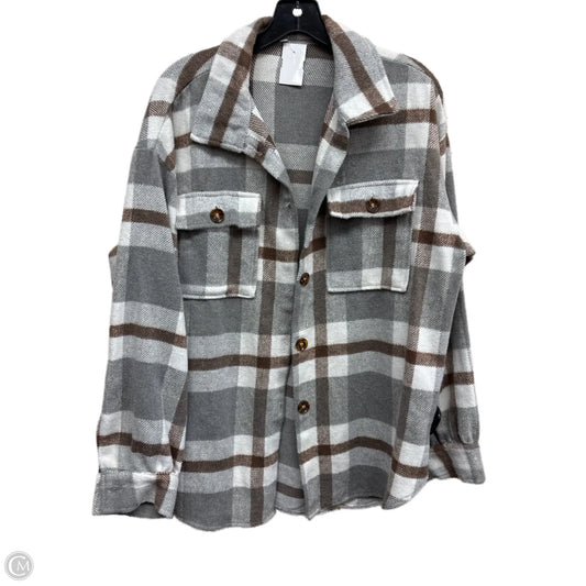 Jacket Shirt By Clothes Mentor In Plaid Pattern, Size: L