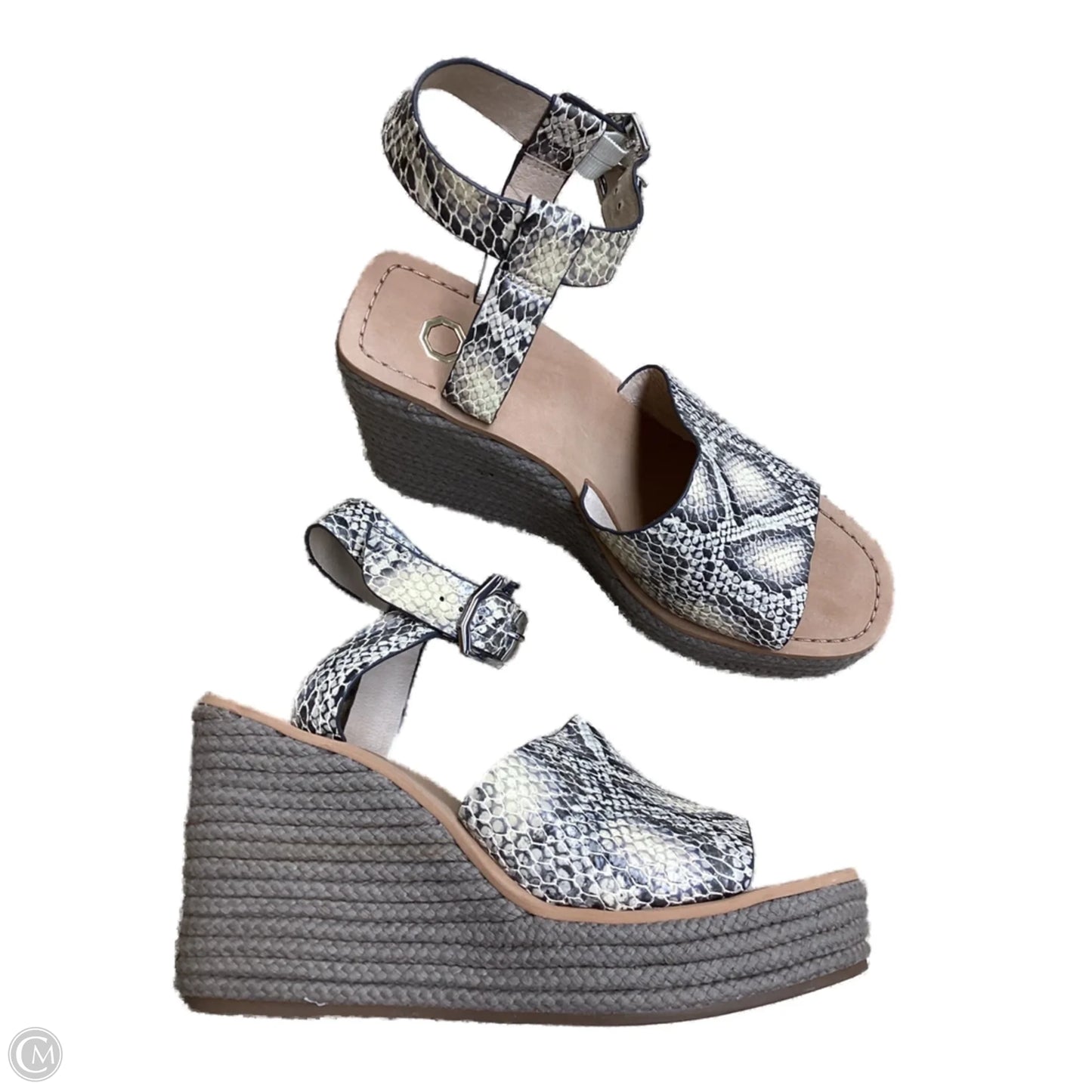 Sandals Heels Wedge By Louise Et Cie In Animal Print, Size: 8