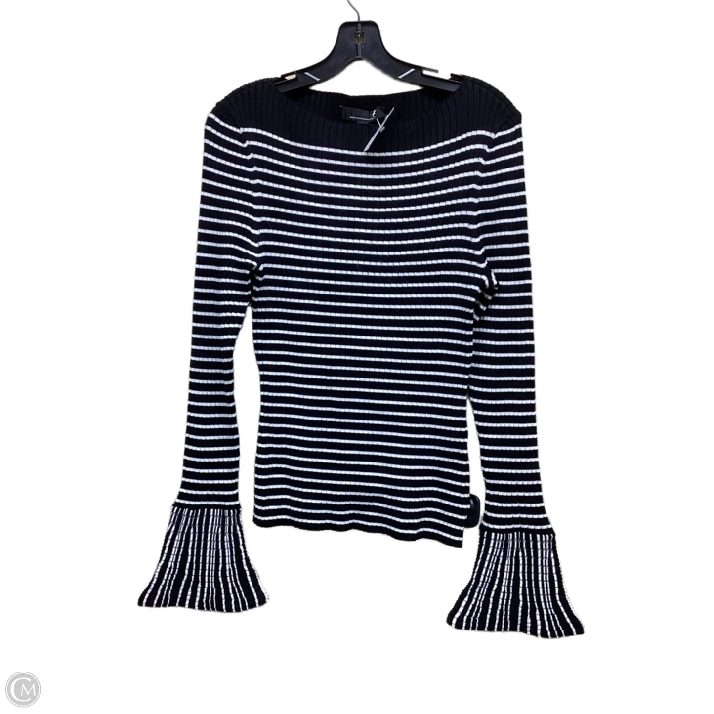 Top Long Sleeve By White House Black Market In Black & White, Size: L
