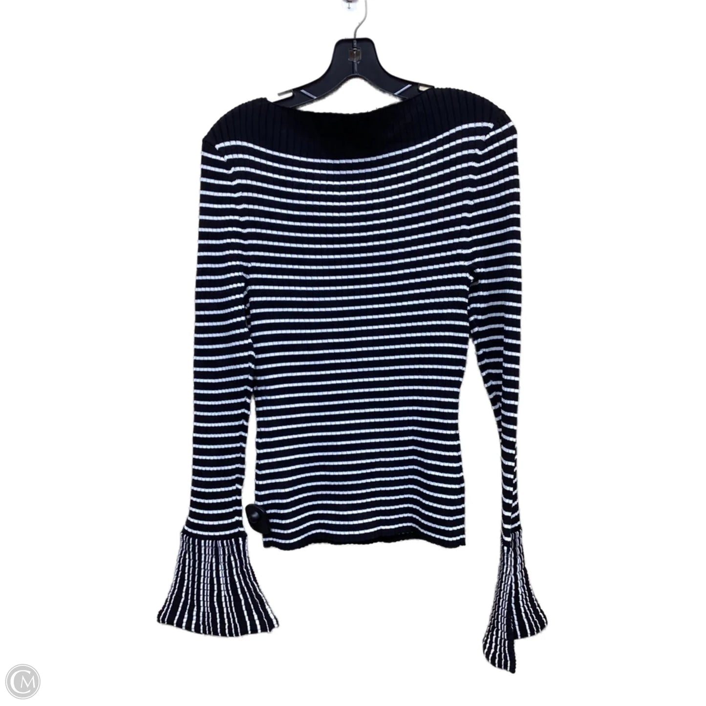 Top Long Sleeve By White House Black Market In Black & White, Size: L