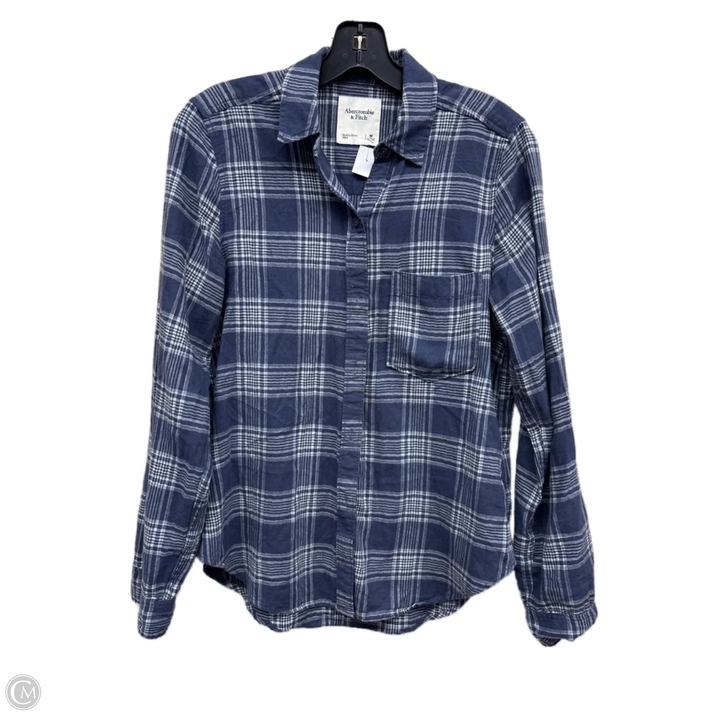 Top Long Sleeve By Abercrombie And Fitch In Plaid Pattern, Size: M