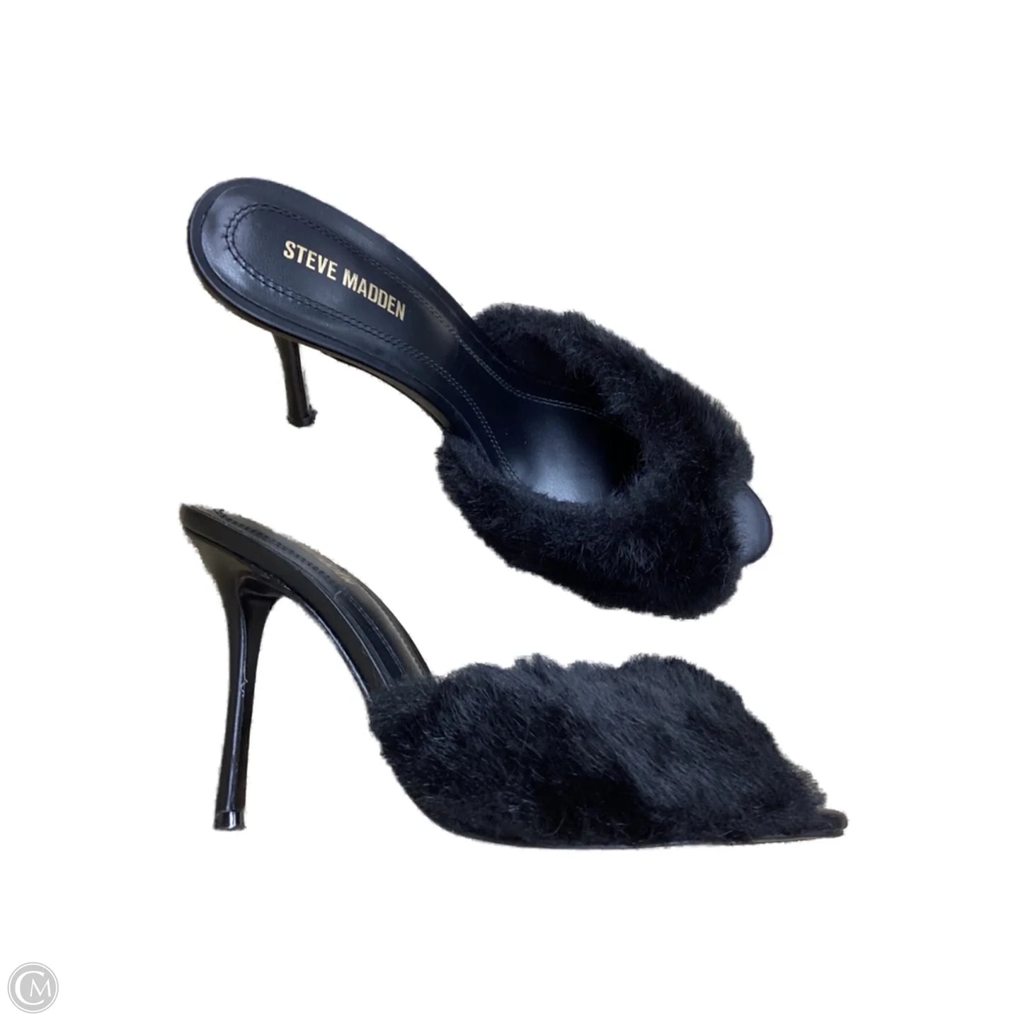 Sandals Heels Stiletto By Steve Madden In Black, Size: 9.5