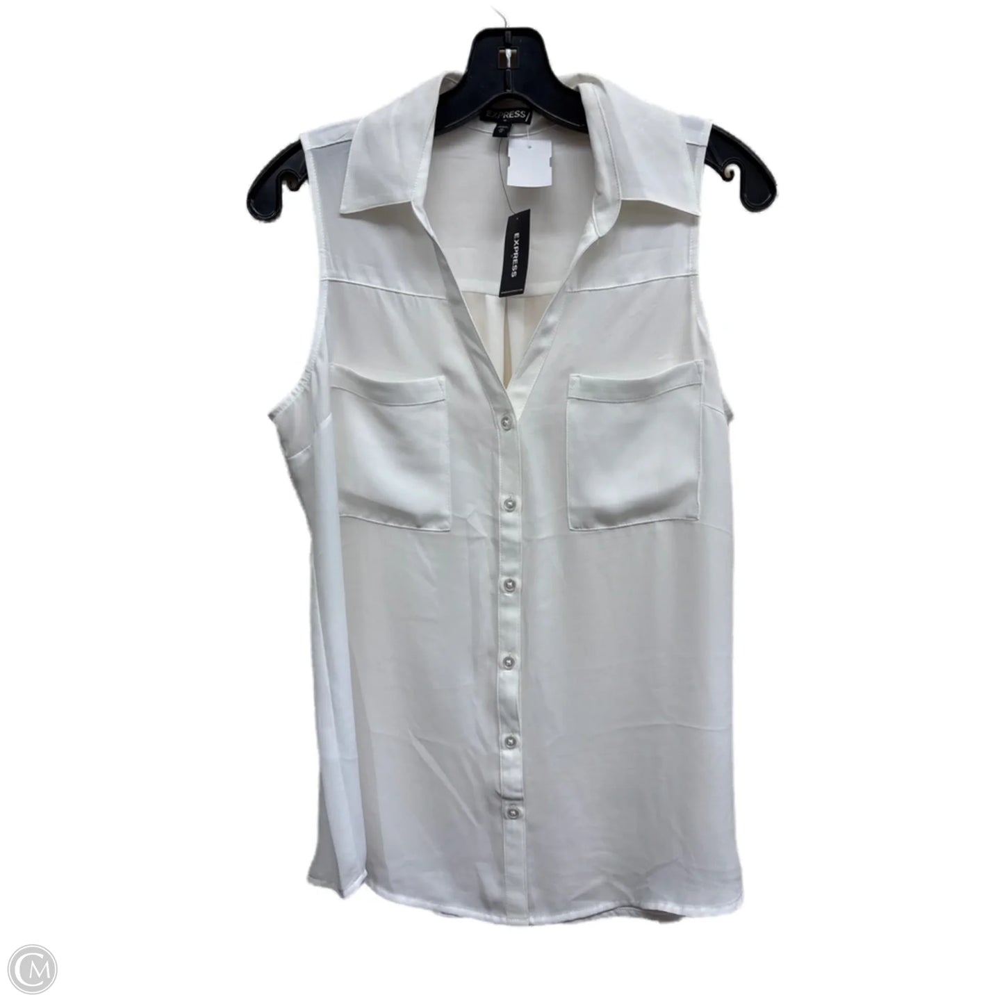 Top Sleeveless By Express In White, Size: M