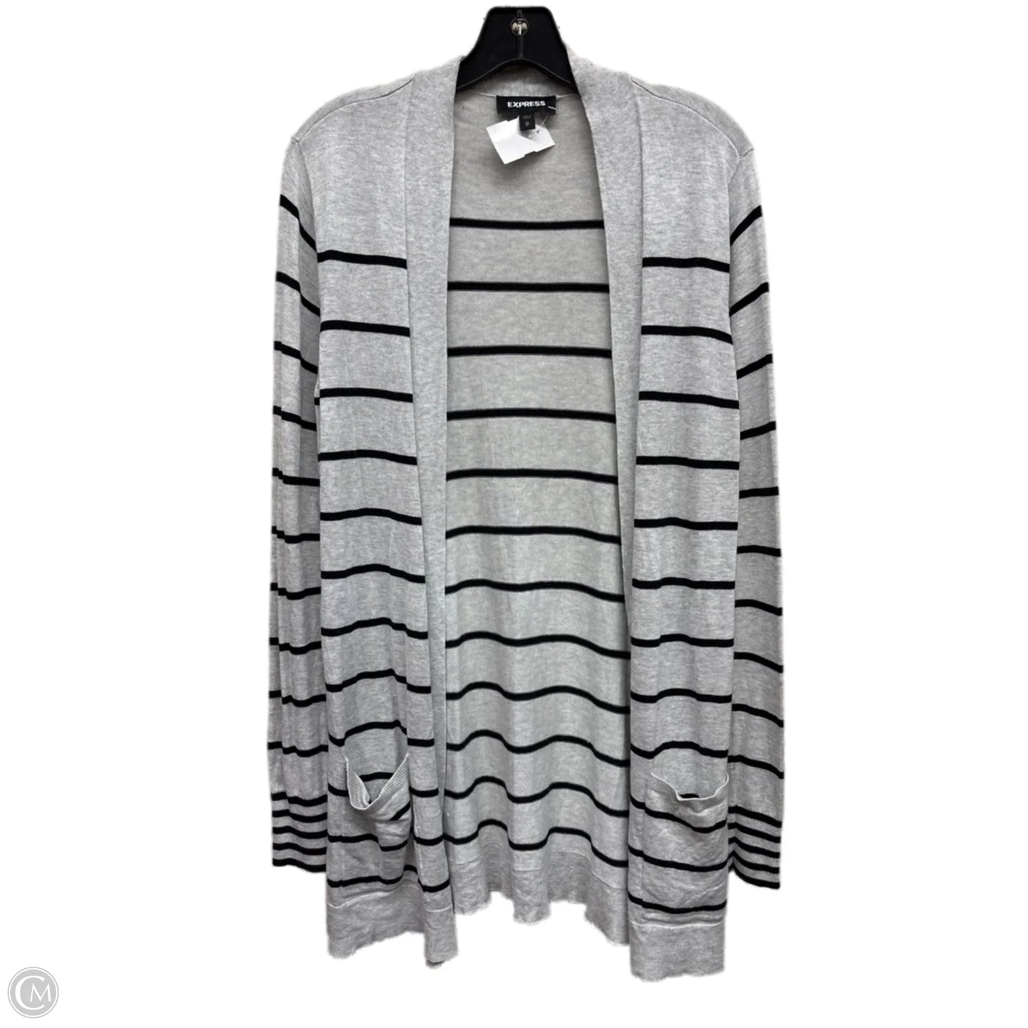 Cardigan By Express In Striped Pattern, Size: M