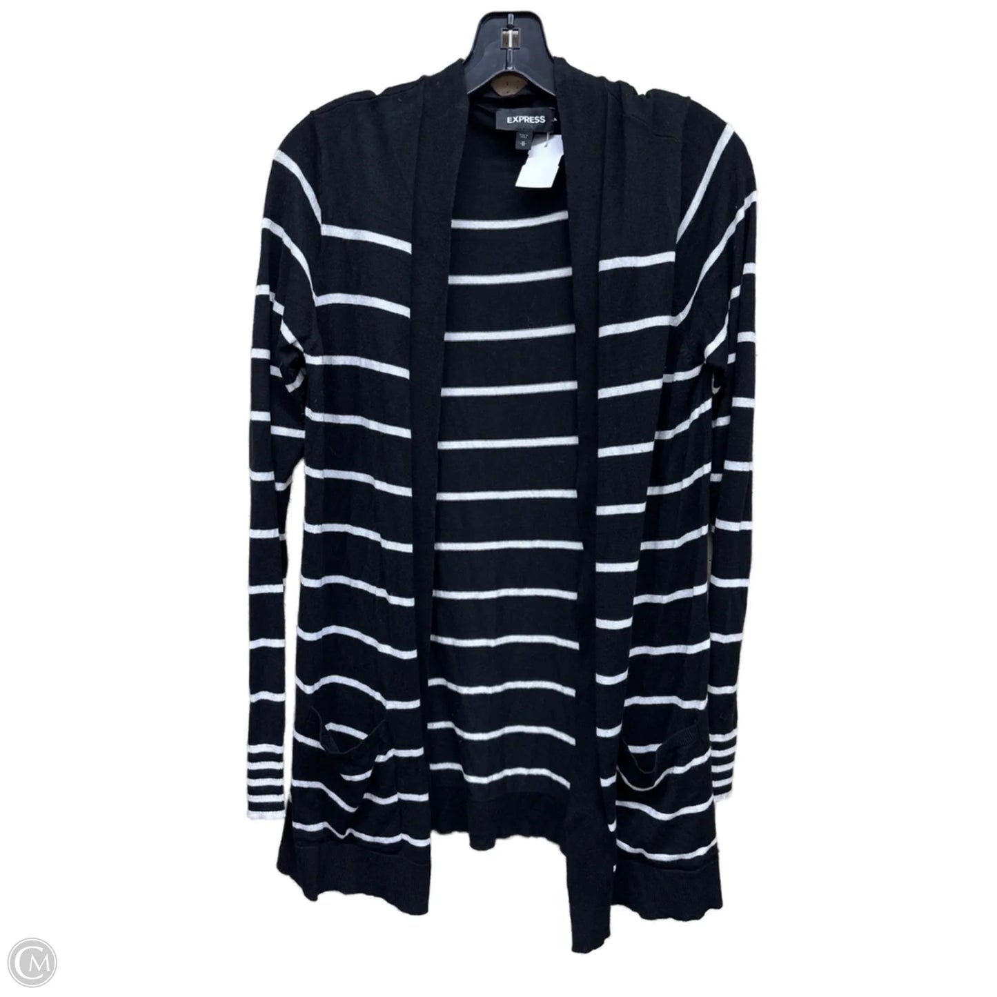 Cardigan By Express In Striped Pattern, Size: M