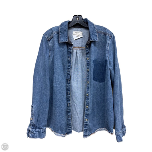 Jacket Shirt By Pacsun In Blue Denim, Size: M
