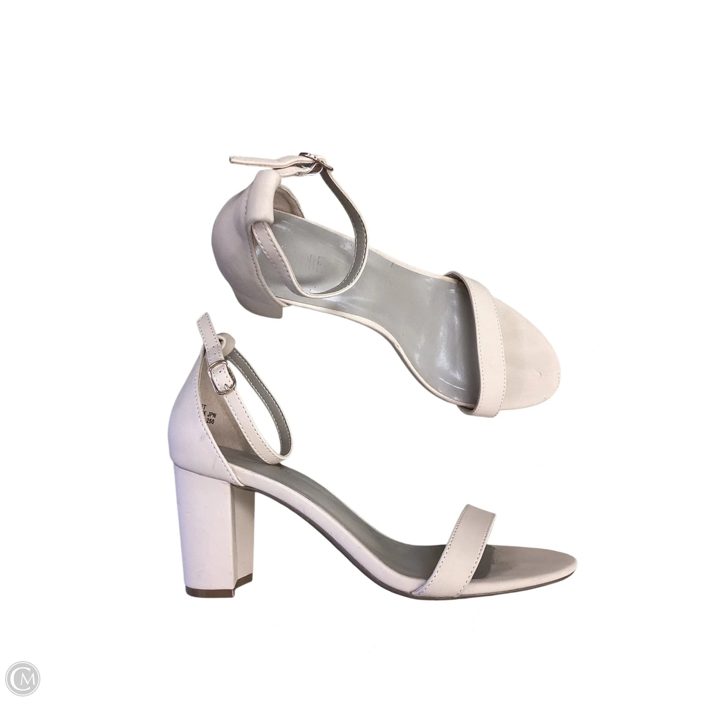 Sandals Heels Block By Clothes Mentor In Tan, Size: 8