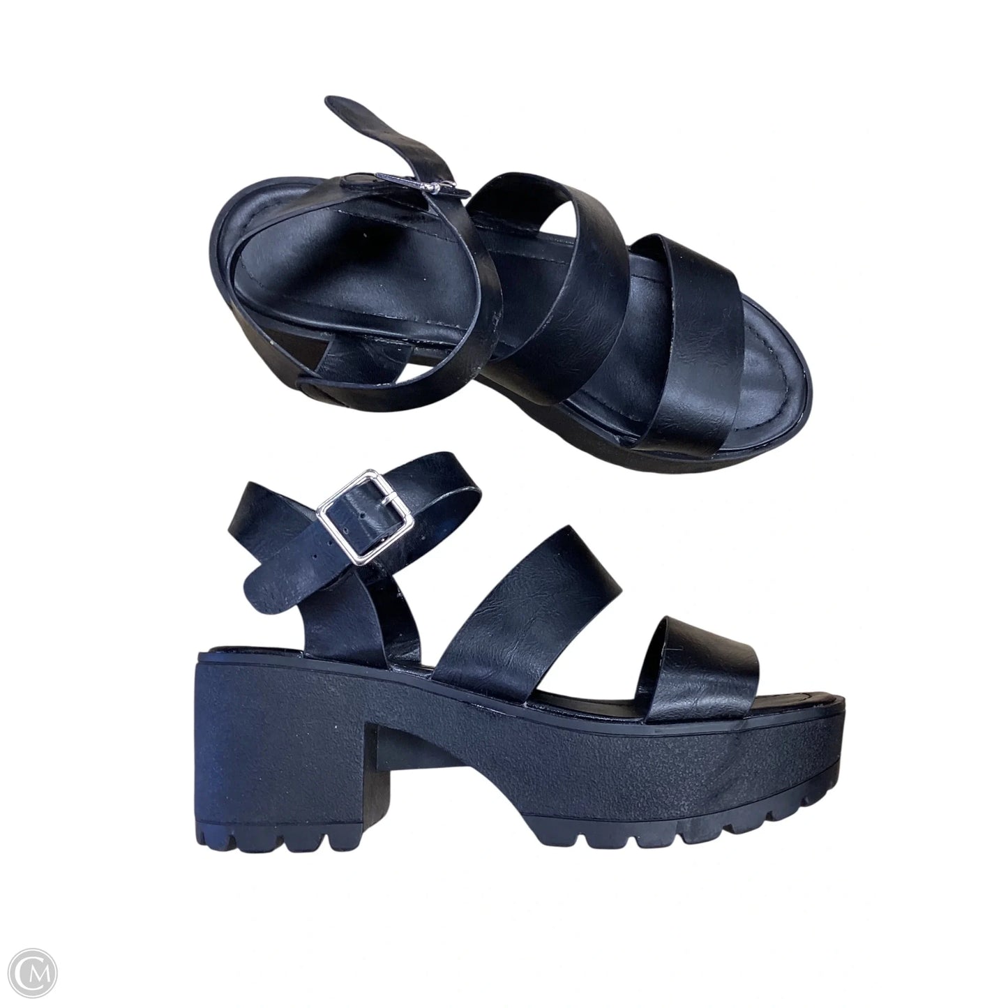 Sandals Heels Platform By Clothes Mentor In Black, Size: 8