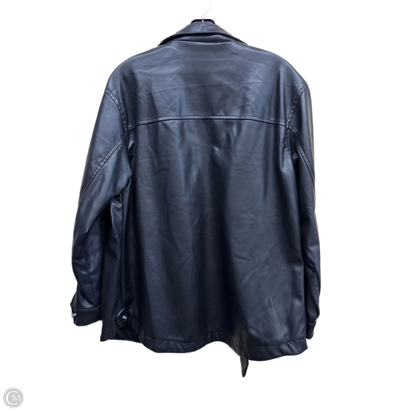 Jacket Shirt By Clothes Mentor In Black, Size: L