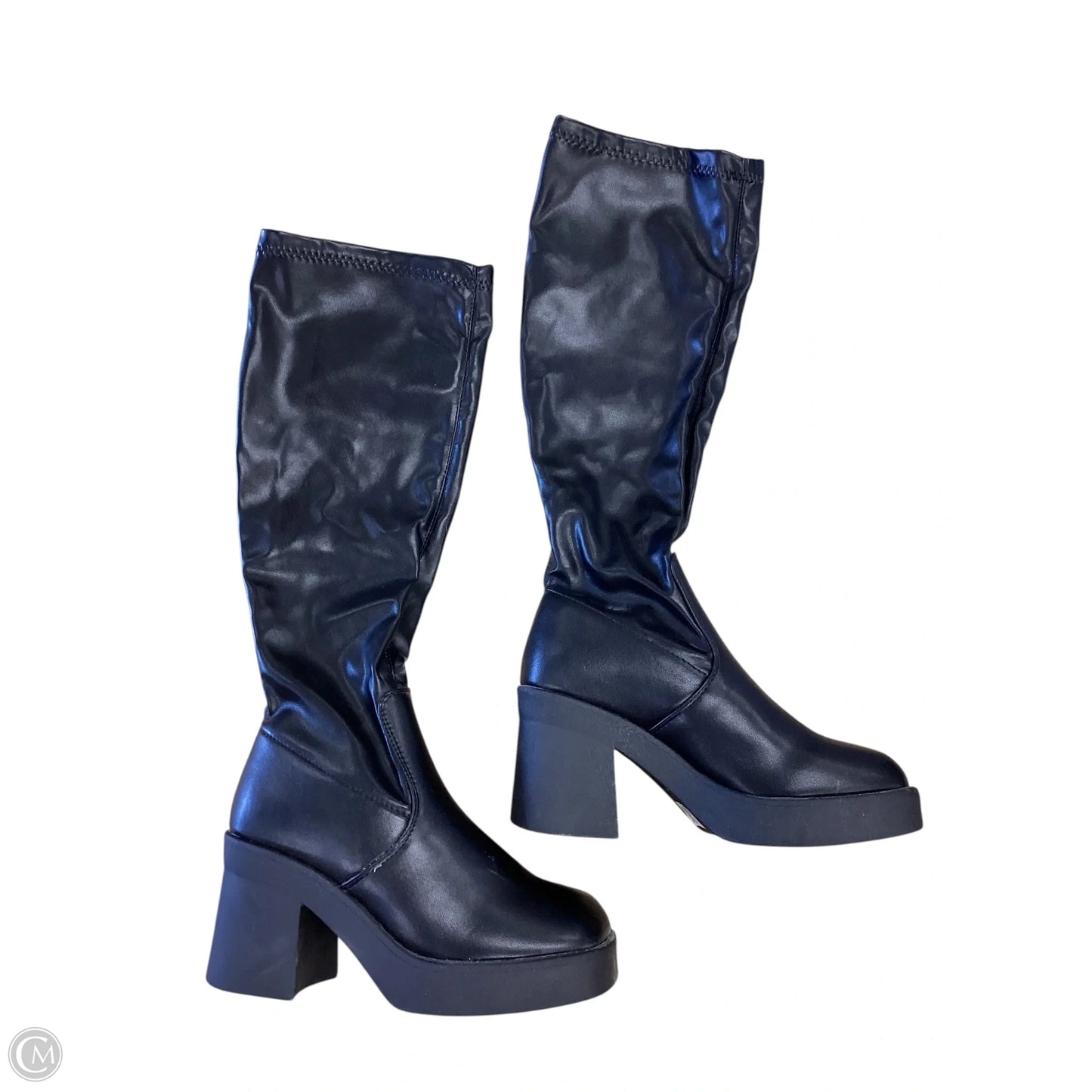 Boots Knee Heels By Forever In Black, Size: 6.5