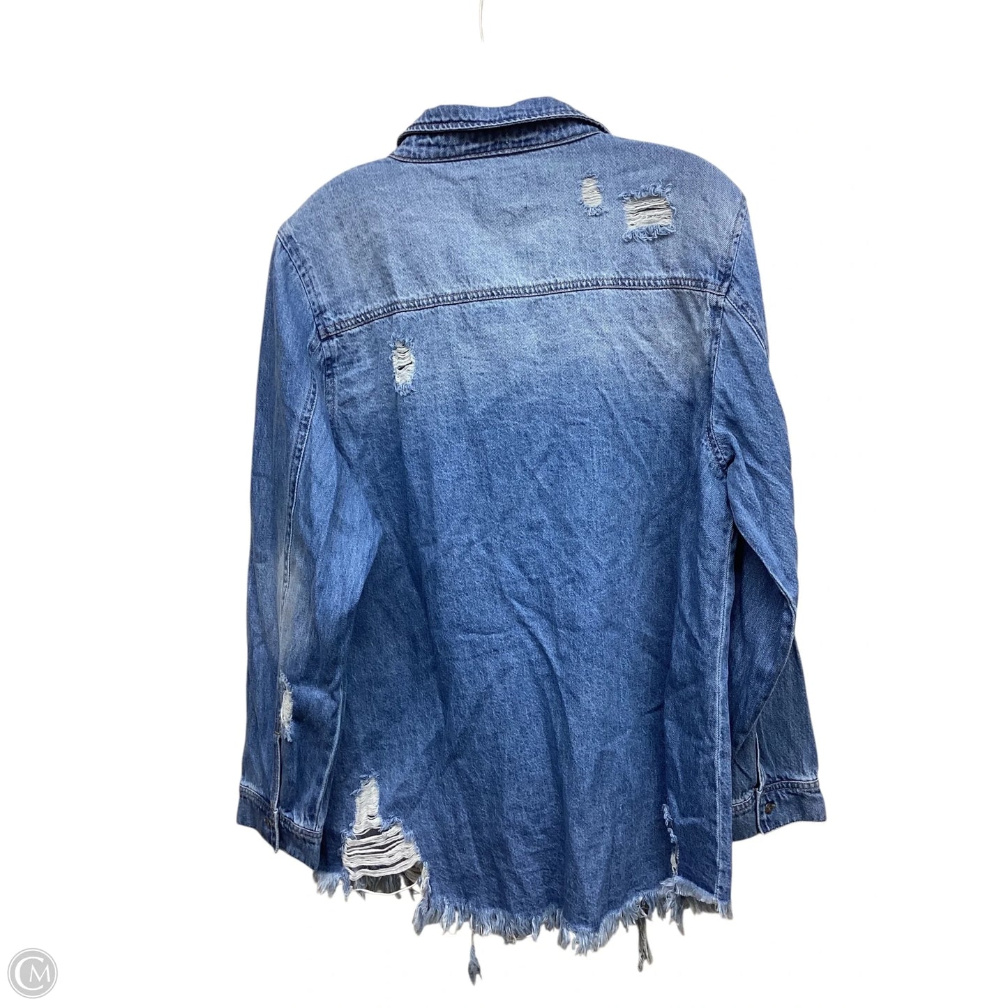 Top Long Sleeve By Risen In Blue Denim, Size: Xl