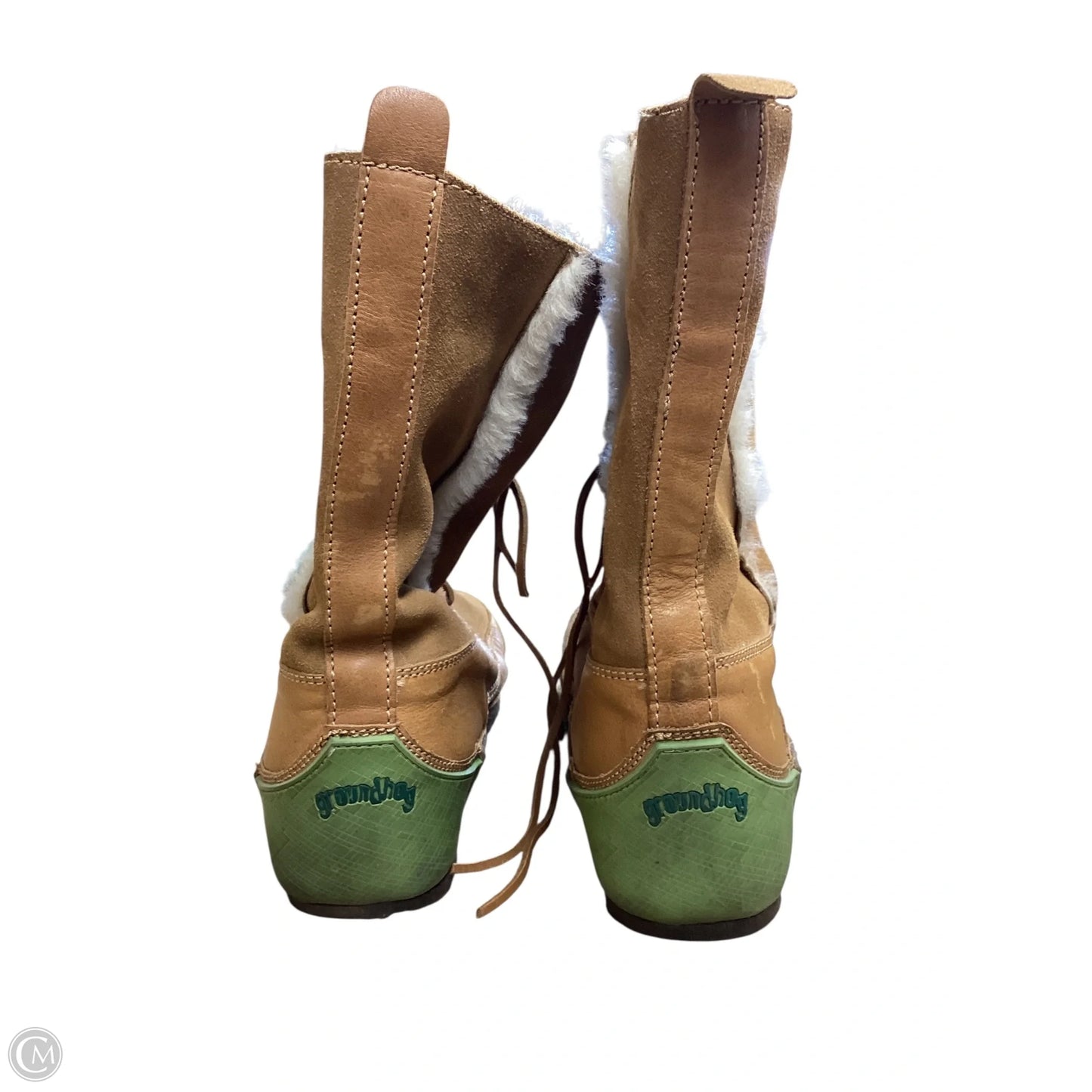 Boots Mid-calf Flats By Clothes Mentor In Tan