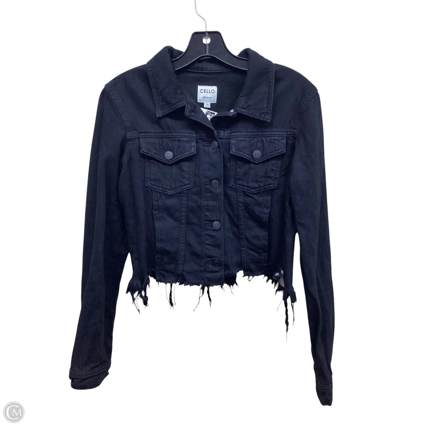 Jacket Denim By Clothes Mentor In Black Denim, Size: S