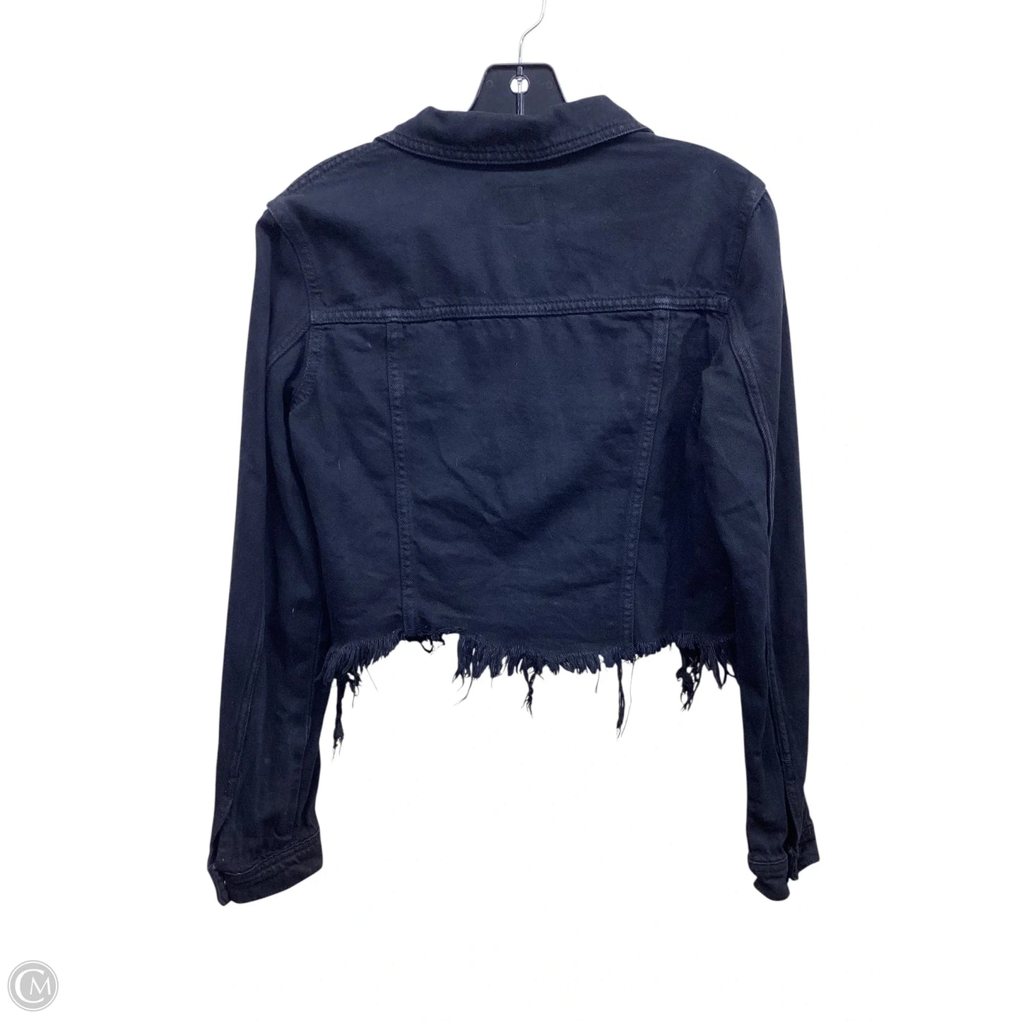 Jacket Denim By Clothes Mentor In Black Denim, Size: S