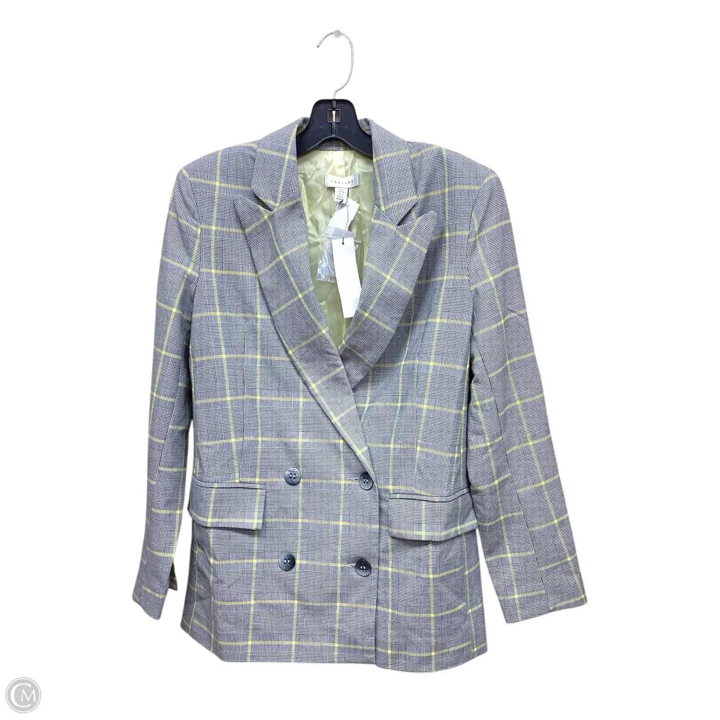 Blazer By Topshop In Plaid Pattern, Size: S