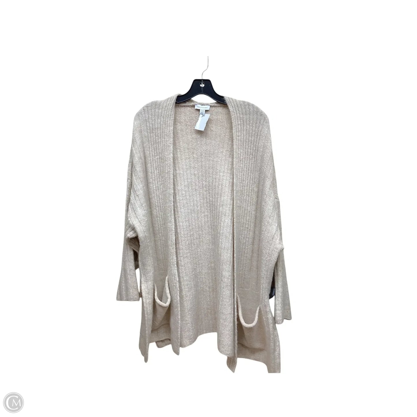 Sweater Cardigan By Topshop In Tan, Size: Xs