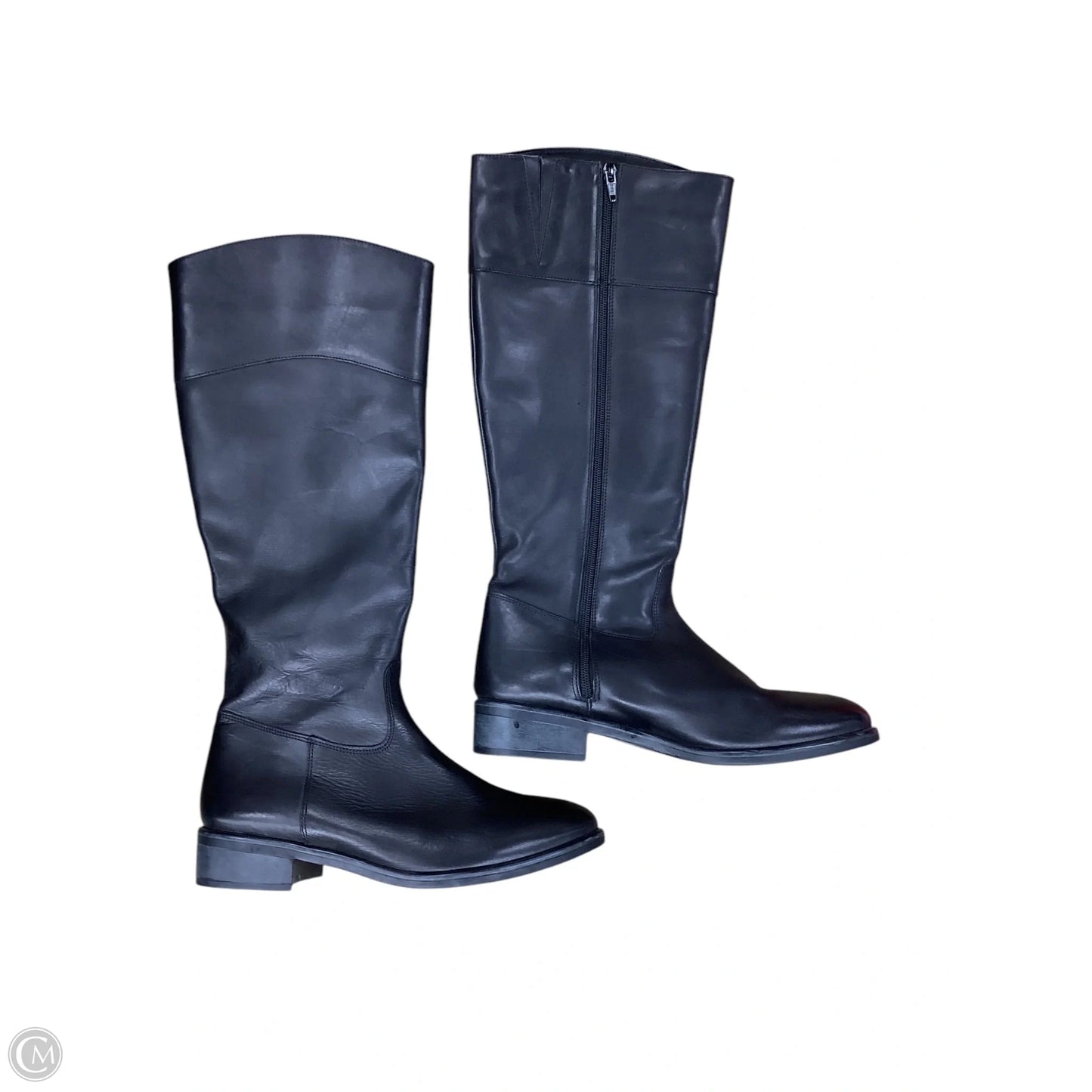 Boots Knee Flats By Italian Shoemakers In Black, Size: 9