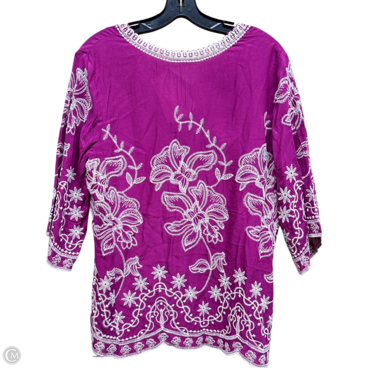 Top Long Sleeve By Solitaire In Purple, Size: M