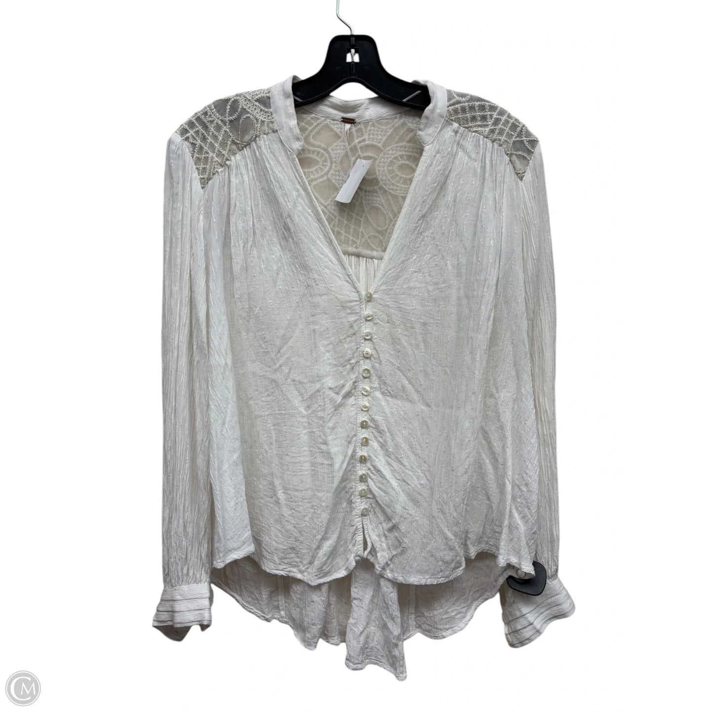 Top Long Sleeve By Fred David In White, Size: S
