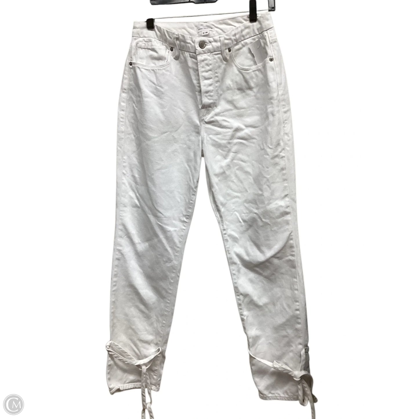 Jeans Straight By Good American In White Denim, Size: 6